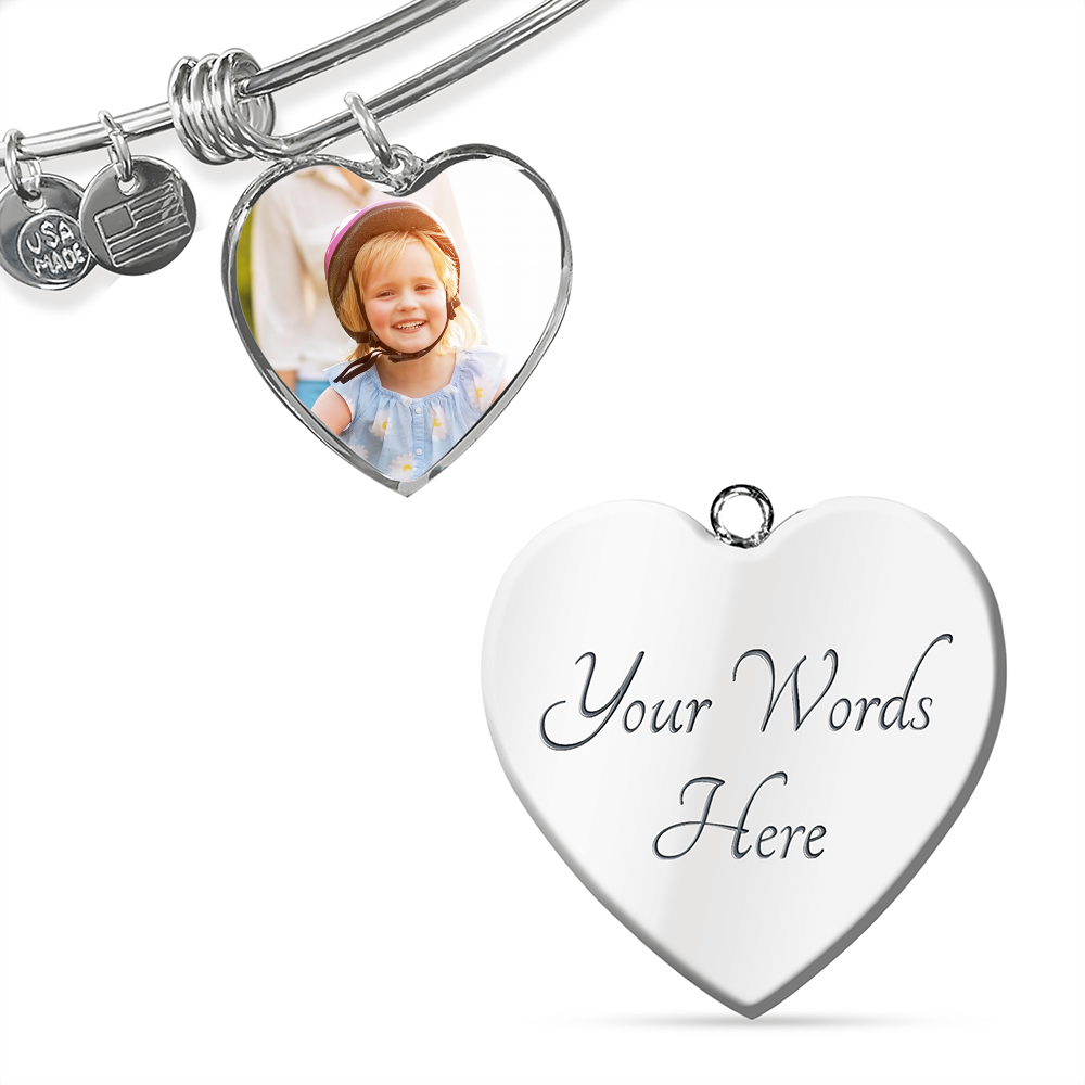 Personalized Photo Upload - Heart Bangle