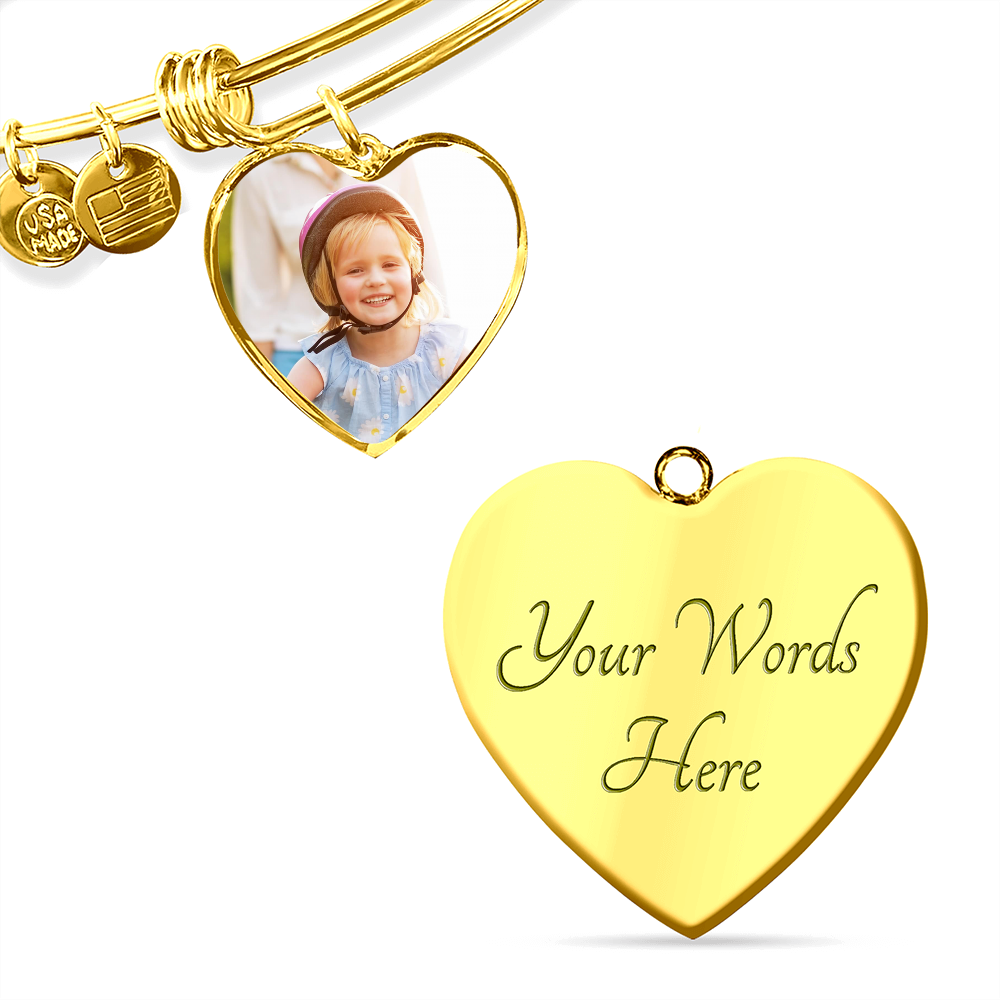 Personalized Photo Upload - Heart Bangle
